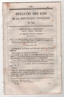 1848 BULLETIN DES LOIS N°59 LISTE CONSEILLERS CANTON - COLLEGE DE SAINT BRIEUC - CANAL LATERAL A LA LOIRE HOUILLE & COKE - Décrets & Lois