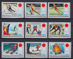 BURUNDI 1972, Mi# 844B-852B, CV €50, Imperf, Sport, Olympics Sapporo, MNH - Hiver 1972: Sapporo