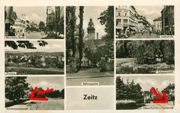 DDR Mehrbild AK 1959 Zeitz Mit Wendische Straße, Rasberg, Obere Karl-Marx-Promendade, Leninstraße - Zeitz