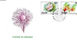 FDC , Rwanda , Thématique Fleurs , 1981 - 1980-1989