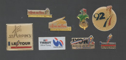 PINS PIN'S VELO 750 CYCLISME TOUR DE FRANCE TISSOT MONTRE LYON SODEXHO PARIS RONDE DES PAINS LOT 8 PINS - Cyclisme