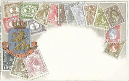 Représentation Du Timbre - Carte Gaufrée - Nederland Hollande Pays-Bas -Je Maintiendrai - Timbres - Armoiries Briefkaart - Briefmarken (Abbildungen)