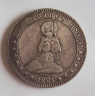 USA 1881 1 $ 'hobo Nickel' Carson City 'Busty Girl 2' (based On Morgan $) - UNCIRCULATED - Andere - Amerika