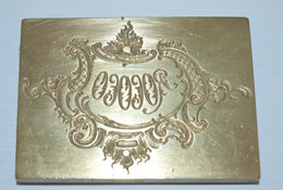 BRONZE MATRICE LAITON IMPRIMERIE EAU FORTE Décor ROCOCO Déco COLLECTION VITRINE DECO BUREAU - Stempels