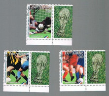 SAN MARINO - UN.1619.1621 - 1998 MONDIALI DI CALCIO FRANCIA (COMPLET SET OF 3  BY BOOKLET L5 WITH LABELS) - USED° - Briefe U. Dokumente