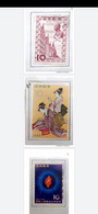 L) 1958  1959 JAPAN, OLYMPIC TORCH, BLUE, PHILATELIC WEEK, WOMEN, UNIVERSITY KEIO, ARCHITECTURE, ALBUM PAGE NO INCLUDED - Other & Unclassified