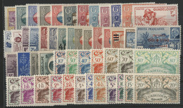 GUADELOUPE N° 147 à 196  Cote 52,75 € Neufs * (MH). - Unused Stamps