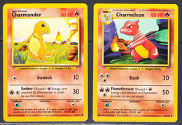 Charmander/Charmeleon 1999 Base Set, NM, 24/102,46/102 - Otros & Sin Clasificación