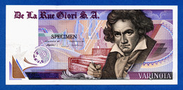 De La Rue Giori S.A. Varinota Beethoven - Louisenthal Bronze Type - Specimen Test Note Unc- - Specimen