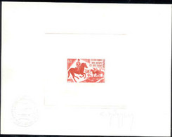 AFARS & ISSAS (1970) Equestrians. Die Proof In Orange Red Signed By The Engraver DURRENS. Scott No 347 - Autres & Non Classés