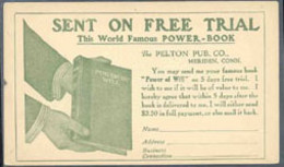 U.S.A. (1950) Book. Postal Card With Illustrated Advertising On Back For Book Entitled: Power Of Will. Hard To Find! - 1941-60