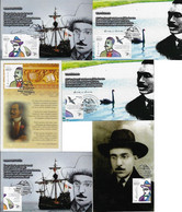Brazil 2012 Complete Series With 6 Maximum Card Lubrapex Philatelic Exhibition Poet Fernando Pessoa & Cruz E Souza - Maximumkaarten