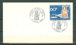 FRENCH POLYNESIA  C46 Polynesian Costume And Ship  1968 AIR  Day Of Issue Cancel A04s - Etiopia