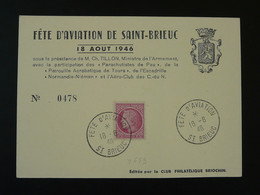 Carte Commemorative Card Fête D'aviation St-Brieuc Cotes Du Nord 1945 - 1921-1960: Periodo Moderno