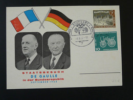 Carte Commemorative Card Visite Du Général De Gaulle Au Président Adenauer Stuttgart Allemagne 1962 (ex 2) - De Gaulle (General)