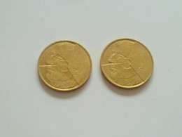 Vintage ! 1 Lot Of 2 Pcs. 1986 Belgium 5 Francs Coin (#131) - Other & Unclassified