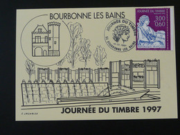 Carte Locale Thermalisme Journée Du Timbre Bourbonne Les Bains 52 Haute Marne 1997 (timbre De Carnet 3F+0.60) - Kuurwezen