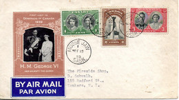 CANADA. N°202-4 De 1939 Sur Enveloppe 1er Jour. Visite Royale. - ....-1951