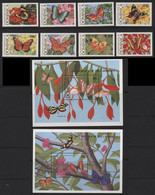 Dominica (08) 1989. Butterflies Set And Miniature Sheets. Mint. Hinged. - Dominique (1978-...)