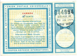 Coupon-réponse Canada - Type Vi 20 - 22 Cents Corrigé Au Bic - New West - IRC CRI IAS - Coupons-Réponses