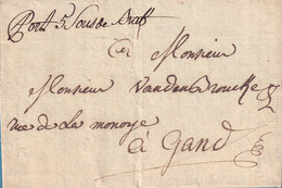 L De Mons 1797 + "Port 5 Sous De Brab"  (brabant) Pour Gand - 1794-1814 (French Period)