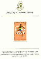 Maldive Islands 1976 Montreal Olympics 3l (Hurdling) Imperf Proof Format International Proof Card (as SG 656) - Maldiven (...-1965)