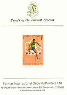 Maldive Islands 1976 Montreal Olympics 3l (Hurdling) Imperf Proof Format International Proof Card (as SG 656) - Malediven (...-1965)