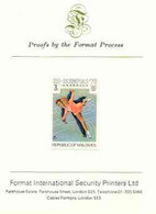 Maldive Islands 1976 Winter Olympics 3l (Pairs Ice Skating) Imperf Proof Format International Proof Card (as SG 626) - Maldive (...-1965)