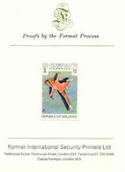 Maldive Islands 1976 Winter Olympics 3l (Pairs Ice Skating) Imperf Proof Format International Proof Card (as SG 626) - Maldives (...-1965)
