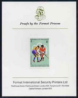 Maldive Islands 1976 Montreal Olympics 4l (Field-Hockey) Imperf Proof Format International Proof Card (as SG 657) - Malediven (...-1965)