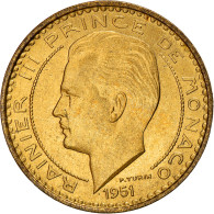 Monnaie, Monaco, Rainier III, 10 Francs, 1951, TTB+, Aluminum-Bronze, Gadoury:MC - 1949-1956 Alte Francs