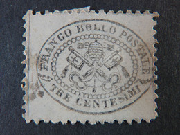 ITALIA Stato Pontificio -1868-"Stemma" C. 3 USFº (descrizione) - Etats Pontificaux