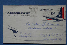 B101  AUSTRALIA  BELLE LETTRE AEROGRAMME 1966 PAR AVION  SYDNEY  POUR  HUNGARY+AFFRANCHISSEMENT PLAISANT - Storia Postale