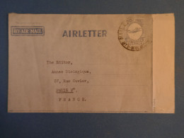 B101  AUSTRALIA  BELLE LETTRE AIR LETTER  1953 PAR AVION  SYDNEY  POUR  PARIS +AFFRANCHISSEMENT INTERESSANT - Storia Postale