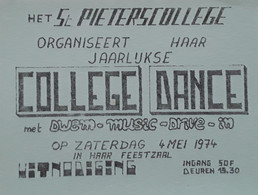 Uitnodiging College Dance In De Feestzaal Van Het Sint-Pieterscollege Te Jette - Sachbücher