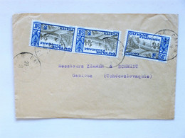 GUYANE FRANCAISE - Lettre 1931, CAYENNE > GABLONZ / TCHÉCOSLOVAQUIE, Affr.: 3x50c - Storia Postale