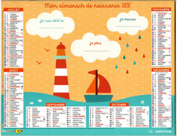 Calendrier Almanach De Naissance 2021 La Poste PTT Bateau Baleine Phare - Grand Format : 2001-...