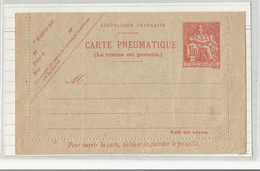 Entier Postal Carte Double Pneumatique 1f50 Telegraphe - Pneumatiques