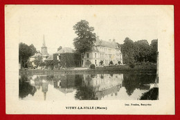 CPA Vitry La Ville - Le Château Et Son Plan D'eau - Écrit Expédié Vers L'Hôpital Temporaire N° 17 à Châlons Sur Marne - Vitry-la-Ville