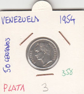 CR0358 MONEDA VENEZUELA PLATA 0,50 CTS 1954 - Venezuela