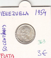 CR0363 MONEDA VENEZUELA PLATA 0,50 CTS 1954 - Venezuela