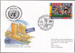 UNO WIEN 2000 Sonder-Flugpostabfertigung Wien New York Brief - Briefe U. Dokumente