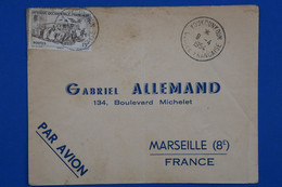 U 23 GUINEE  BELLE LETTRE RARE 1954 PETIT BUREAU YOUKOUNKOUM POUR MARSEILLE FRANCE +AFFRANCH. INTERESSANT - Briefe U. Dokumente