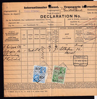DDZ 287 -- Collection THOUROUT -  Document De Transport - 2 Cachets DOUANE BRUGGE S/Timbres Fiscaux , Gare TORHOUT 1938 - Documenten