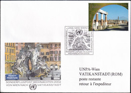 UNO WIEN 2002 Sonderflugpost Weihnachten 2002 Wien - Vatikanstadt Brief - Cartas & Documentos