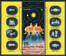 HUNGARY 1976 Space Exploration Block  MNH / **.  Michel Block 121 - Neufs