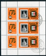 HUNGARY 1976 ITALIA Stamp Exhibition Sheetlet Used.  Michel 3143 Kb - Blocs-feuillets