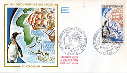 ✅ " DECOUVERTE DES ILES CROZET ET KERGUELEN " Sur Enveloppe 1er Jour De 1972. N° YT 1704. Parfait état. FDC - Andere & Zonder Classificatie