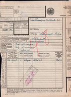 DDZ 299 - Déclaration En Douane - Cachets DOUANE VISE 1953 S/ Timbres Fiscaux Via HERBESTHAL Et MONTZEN Factage - Documenten