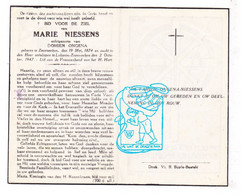 DP Marie Niessens ° Zeveneken Lochristi 1874 † Zeveneken Lokeren 1947 X Domien Ongena - Devotion Images